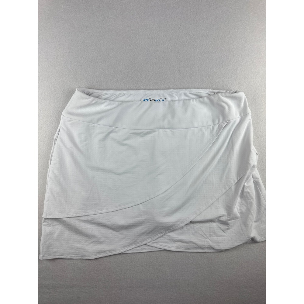 IBKUL Womens White IceFil UPF 50+ Cooling Athletic Golf Tennis Skort Size Large